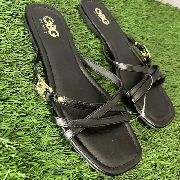 GBG Los Angeles Black Strappy Sandals NWOT - Picture 2 of 4